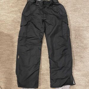 Black Cargo Snow Pants